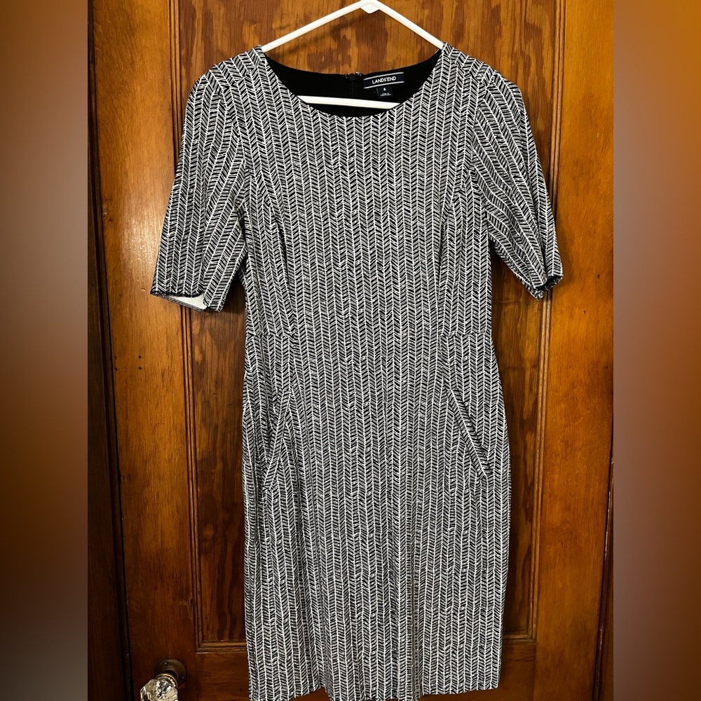 Land’s End Black and White Sheath Dress